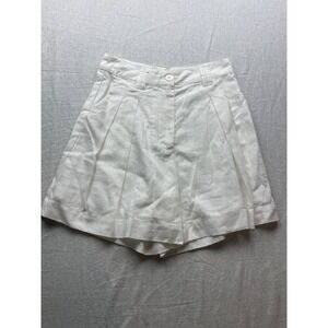 Rhythm Shorts Womens Size 2 White Chino Pleated Front Preppy High Waisted Casual